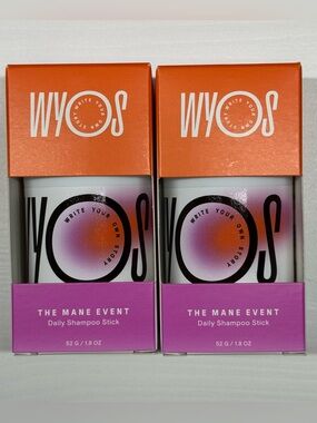 WYOS The Mane Event Daily Shampoo Stick 2-Pack 1.8 oz / 52 g Each NIB